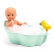 Fürdőkád játékbabáknak - Kék, sárga madárral - Bathtub - Pomea