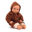 Játékbaba ruha - Őszi kabát sapkával, barna - Fall - Djeco - Pomea