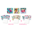 Kreatív, fejlesztő 3 db illusztrált kártya, 105 puzzle matricával - Hercegnők - Poppik