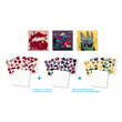 Kreatív, fejlesztő 3 db illusztrált kártya, 105 puzzle matricával – Lovagok és sárkányok  - Poppik