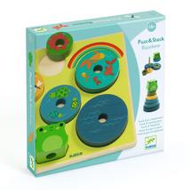 Formaillesztő és toronyépítő - Szivárvány - Puzz & Stack Rainbow - Djeco