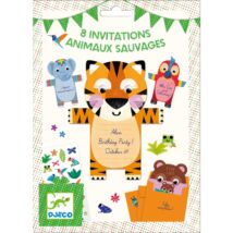 Parti játék -Meghívókártyák - Wild animals invitation cards- DJECO