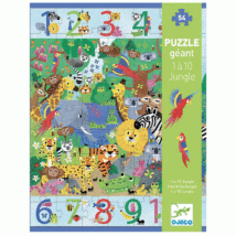Megfigyeltető puzzle - Dzsungelben 1-10-ig, 54 db-os - 1 to 10 Jungle DJECO