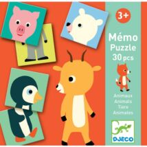 Memóriajáték - Fél állat párosító - Memo Animo-puzzle Djeco