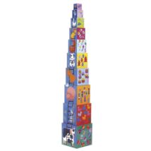 Toronyépítő kocka - Mulatságos építő - 10 funny blocks- DJECO