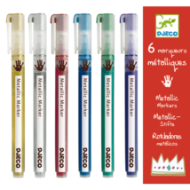 6 fémfesték filctoll - 6 metalic markers- DJECO