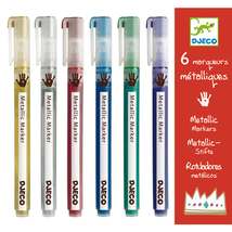 6 fémfesték filctoll - 6 metalic markers- DJECO