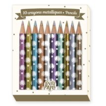 Mini metálszínű ceruza, 10 szín - 10 Chichi mini metalic pencils- DJECO