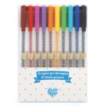 10 klasszikus színű gél toll készlet - 10 stylos gel classiques DJECO