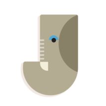 Állatdekor betű - J - Graphic animal letter Djeco