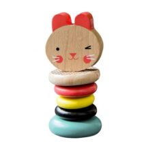 Petit Collage 100% organikus fejlesztő fa játék, csörgő, kisegér