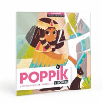 Kreatív, fejlesztő 3 db illusztrált kártya, 105 puzzle matricával - Hercegnők - Poppik