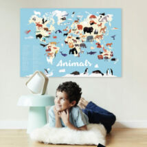 Kreatív, fejlesztő óriásplakát, 67 matricával – Világ állatai - Poppik