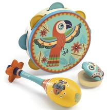 Játékhangszer készlet - Tambourine, maracas, castanet- DJECO