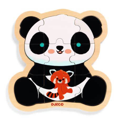 Fa puzzle - Panda, 9 db-os - Puzzlo Panda - Djeco