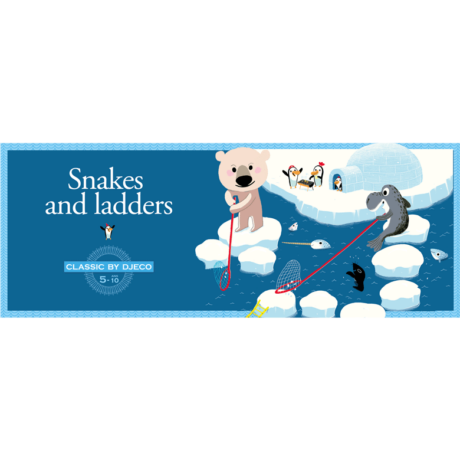Társasjáték klasszikus - Kígyók és létrák - Snake and ladders- DJECO