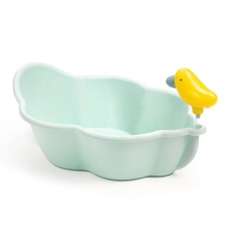 Fürdőkád játékbabáknak - Kék, sárga madárral - Bathtub - Pomea