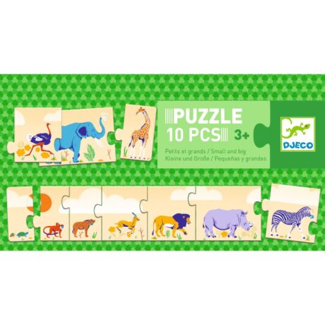 Sorozatkirakó puzzle - Kicsi és nagy, 10 db-os - Small and big - Djeco