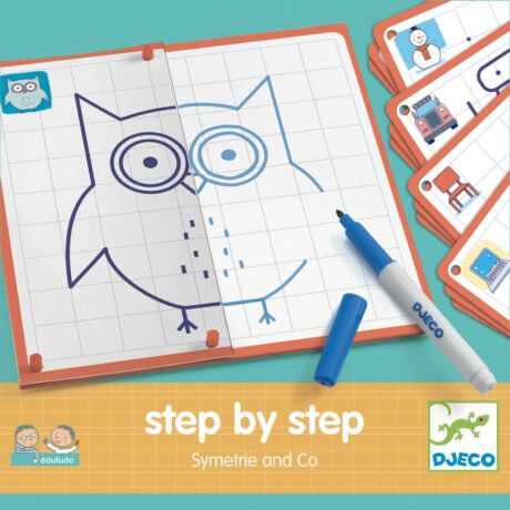 Rajzolás lépésről lépésre - Tükörkép rajz - Step by step symetrie and Co - Djeco