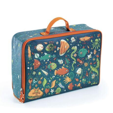 Kis textil bőrönd - Vicces halak - Fishes suitcase DJECO