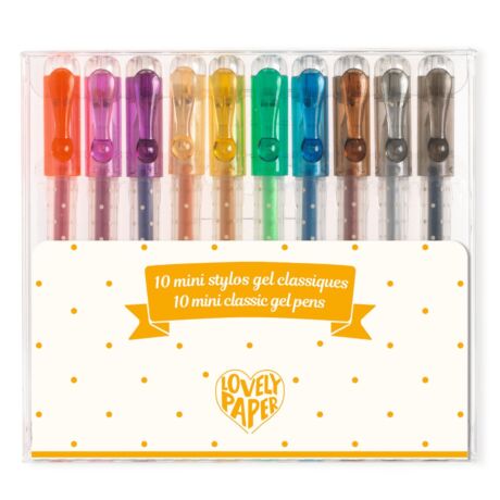 Zselés mini toll készlet - 10 klasszikus színben - 10 mini gel pens classic - Djeco