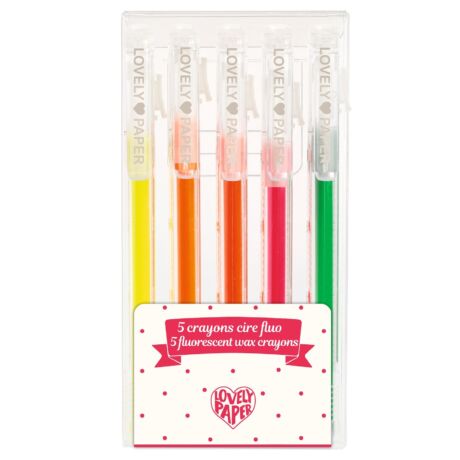 Viaszkréta-toll készlet 5 neon színben - 5 fluorescent wax crayons - Djeco