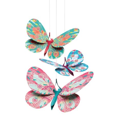 3D-s függödísz - Csillámos pillangók - Glitter butterflies- DJECO