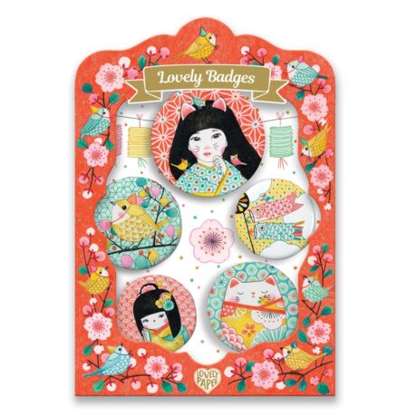 Kitűzők - Japán - lovely badges Djeco Lovely Paper